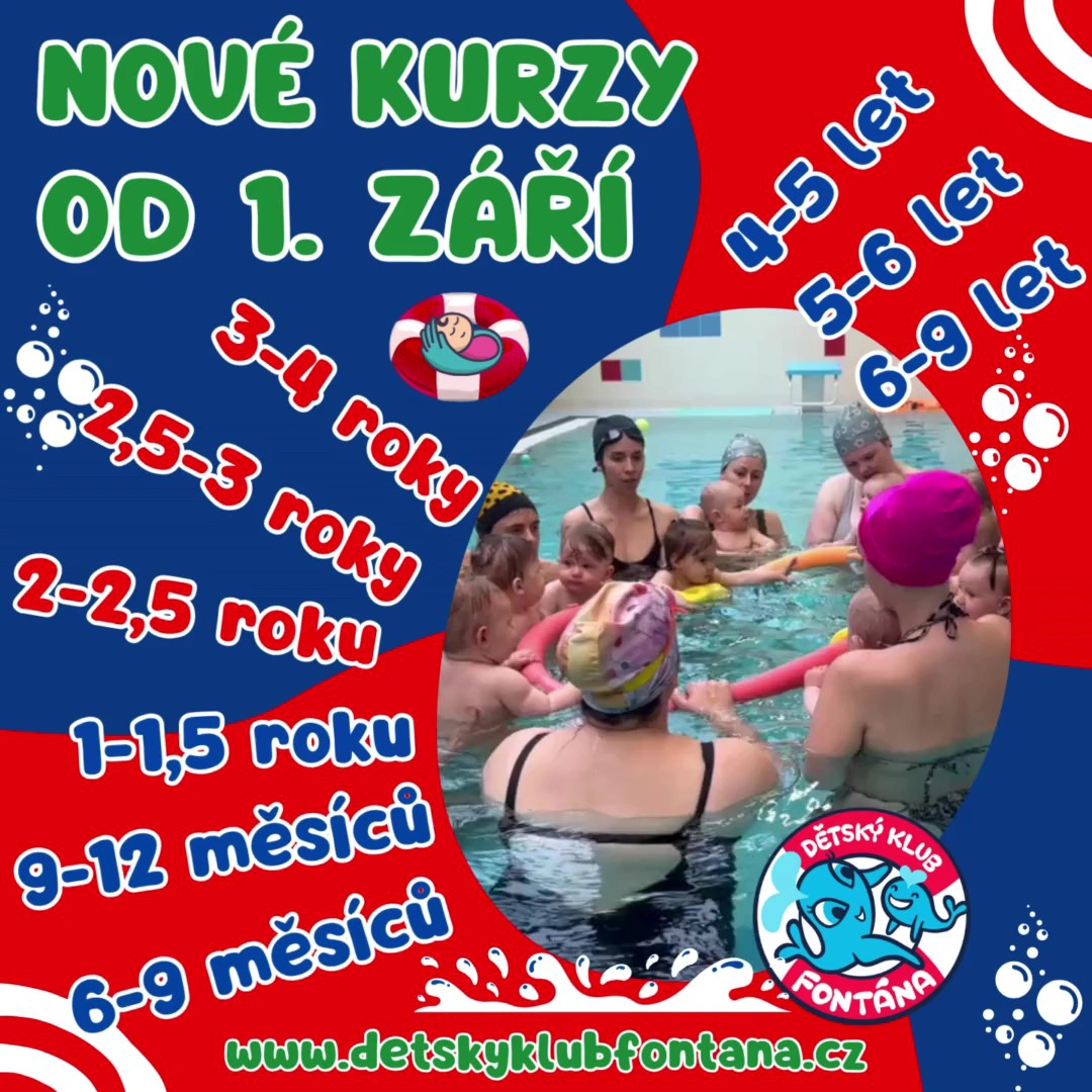 Dětský klub fontána – Nové kurzy od 1. září 2025
